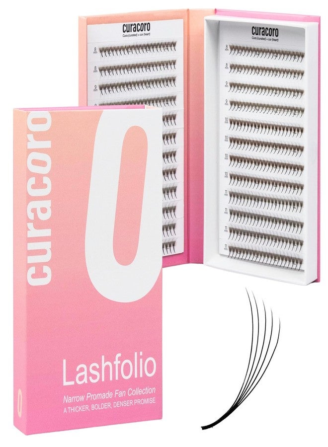 Curacoro LashFolio Narrow Promade Fans, 6D-0.07 CC Curl, 8mm-11mm Length, Handmade Volume Eyelashes, Professional Long-Lasting Promade Lash Fans - Image 1